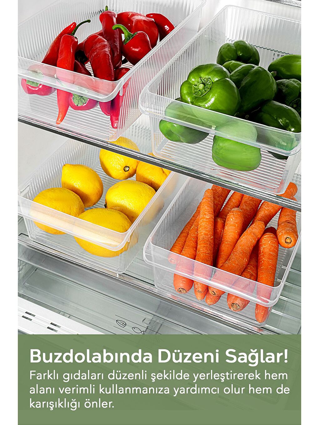 Renksiz 5 Adet Dolap İçi Buzdolabı Düzenleyici 6 Litre-5