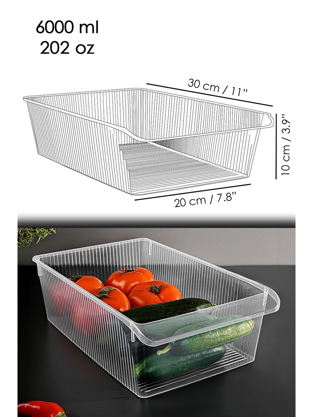 Renksiz 5 Adet Dolap İçi Buzdolabı Düzenleyici 6 Litre-7