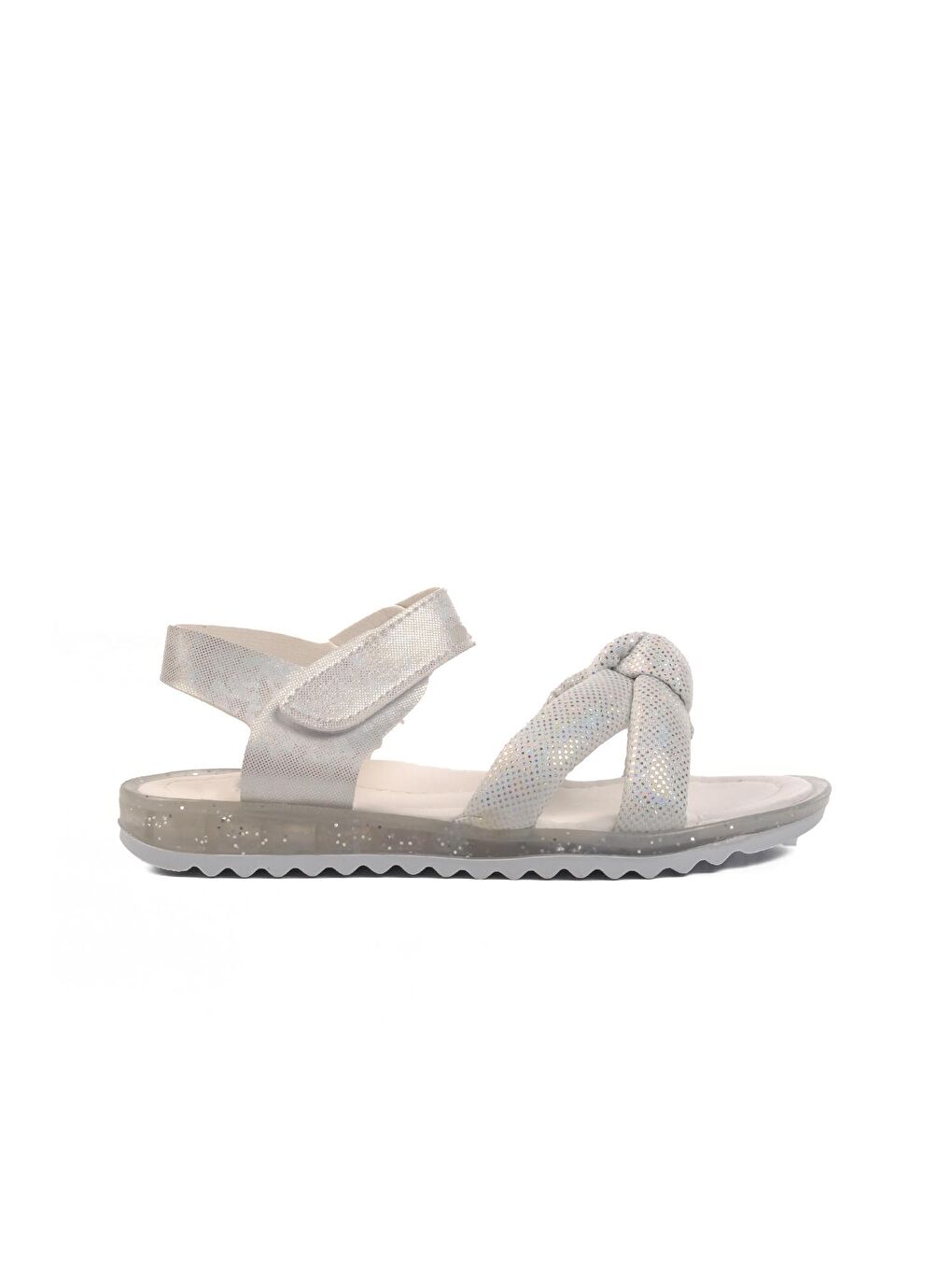 Karışık Beyaz Simli Ortopedik Kız Çocuk Sandalet 24-409-F