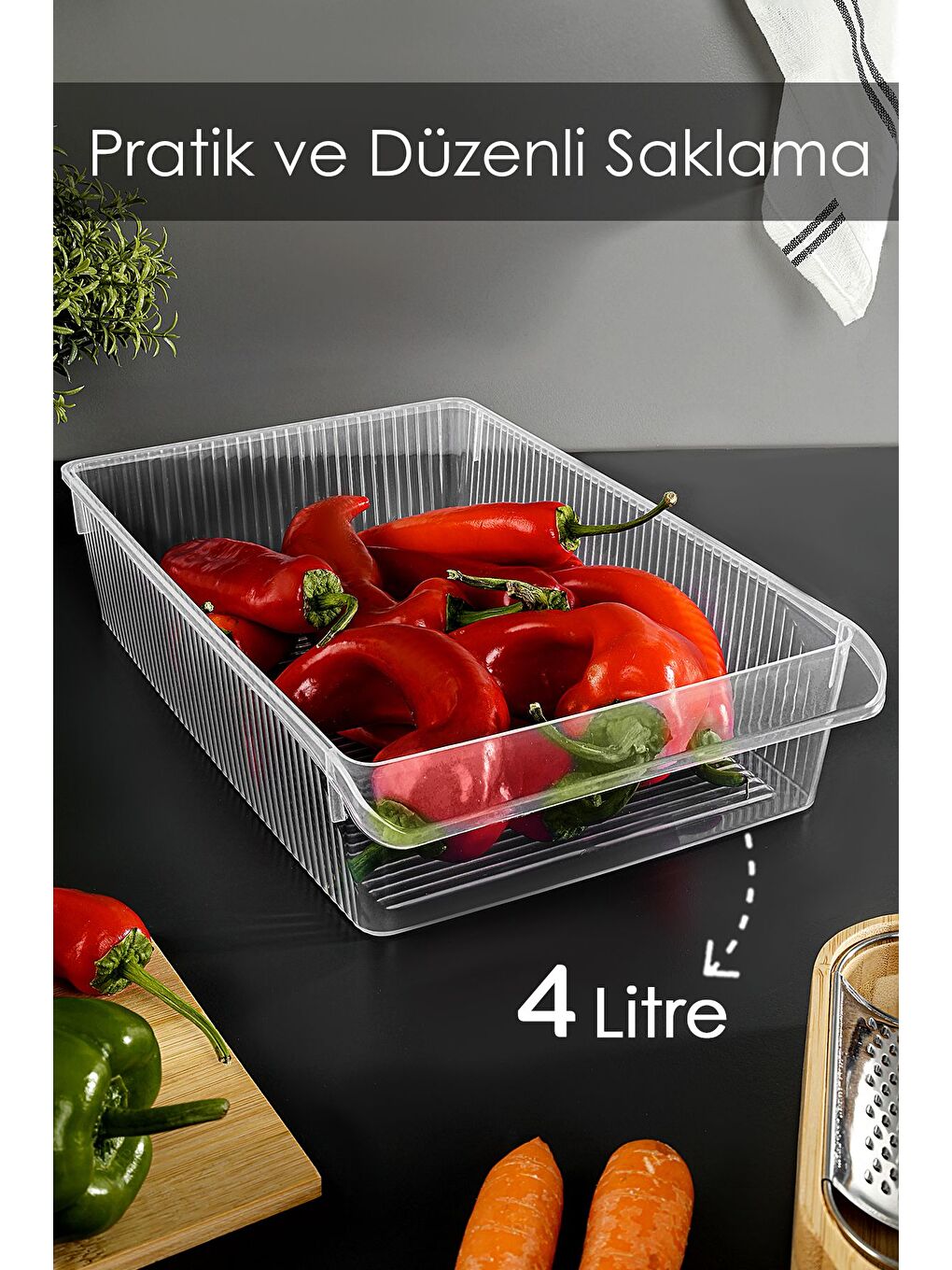 Renksiz 5 Adet Dolap İçi Buzdolabı Düzenleyici 4 Litre-1