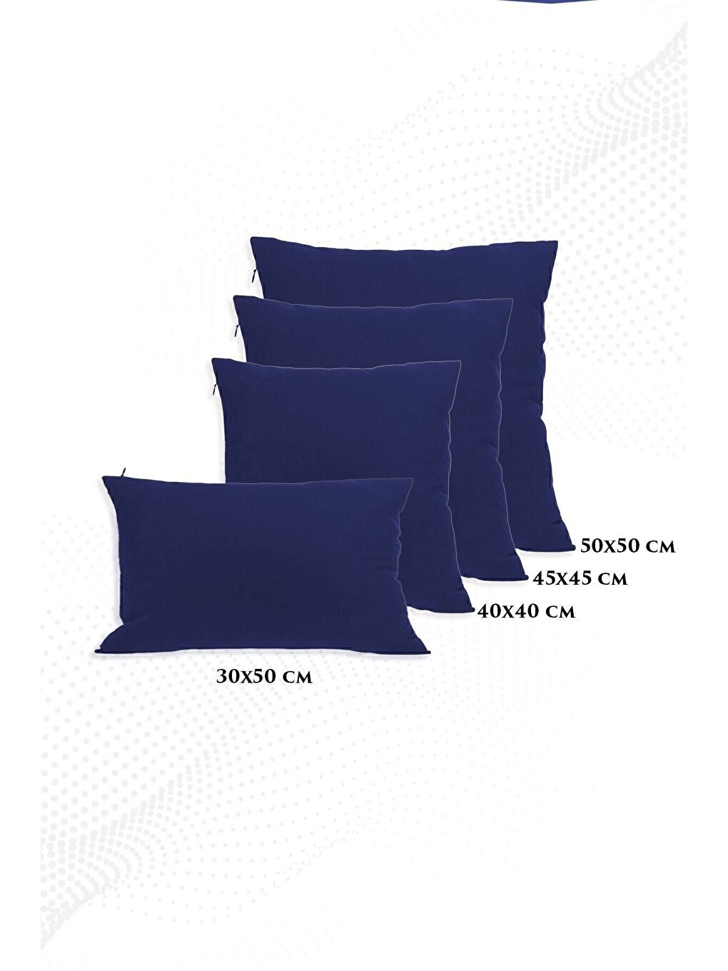 Panoroma Süet Dokulu Düz Punch (panç) İçin Uygun Lacivert 50x50 Dekoratif Kırlent Kılıfı-5