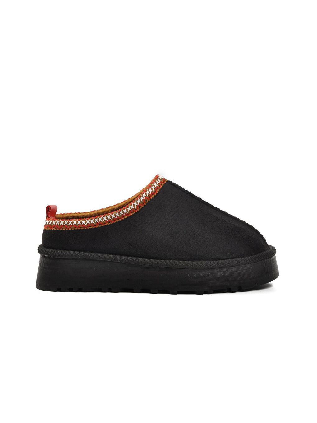 Siyah İçi Kürklü Önü Kapalı Kadın Terlik K11Y01