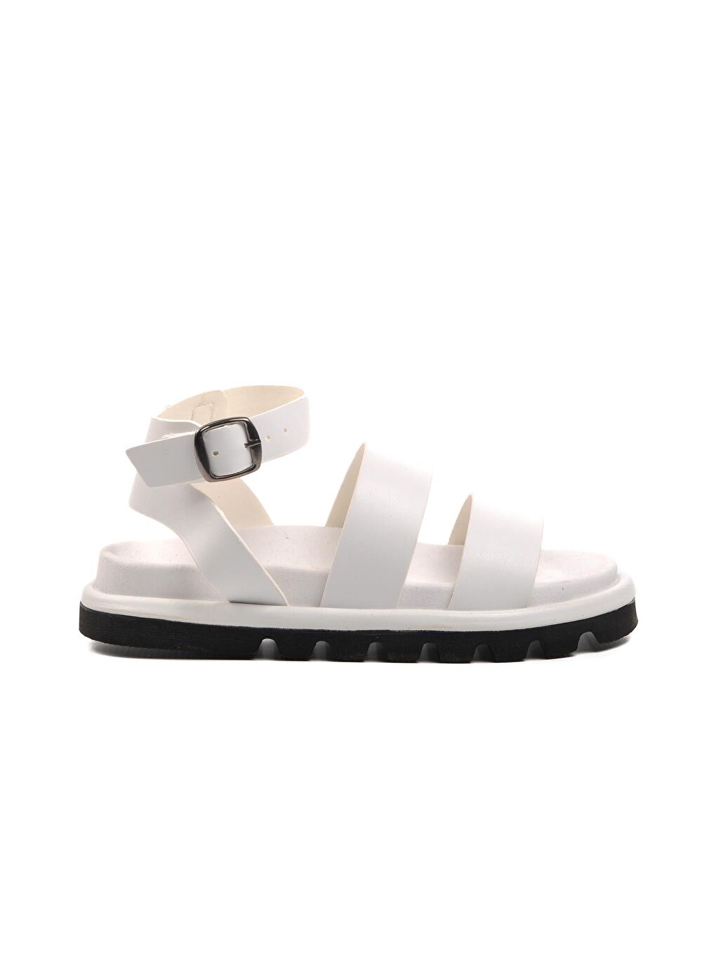 Beyaz Bilekten Kemerli Kadın Sandalet 158