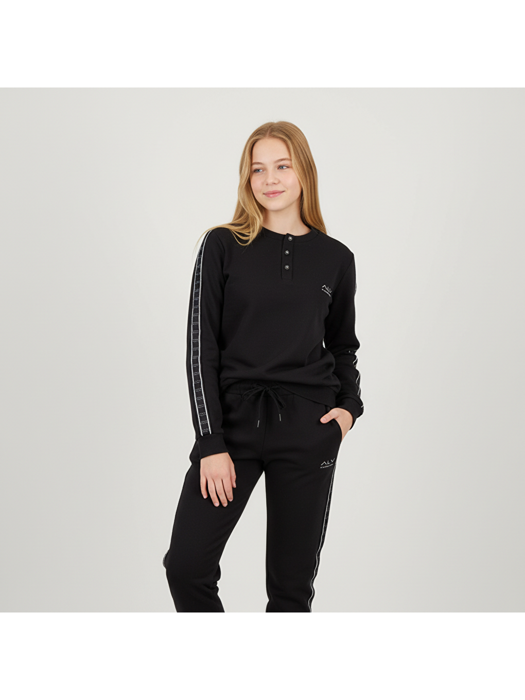 Genç Kız Pamuklu Siyah Renk Pijama Takımı Al507 V1 Bb2446-7