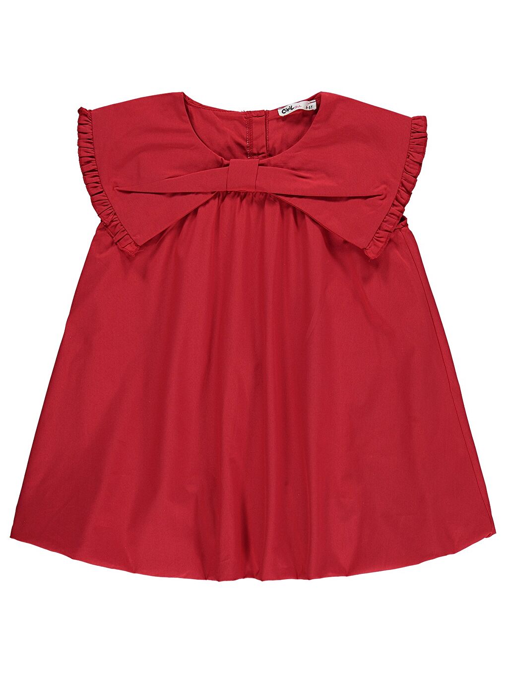 Girls Balon 4-9 Yaş Elbise - Kırmızı-1