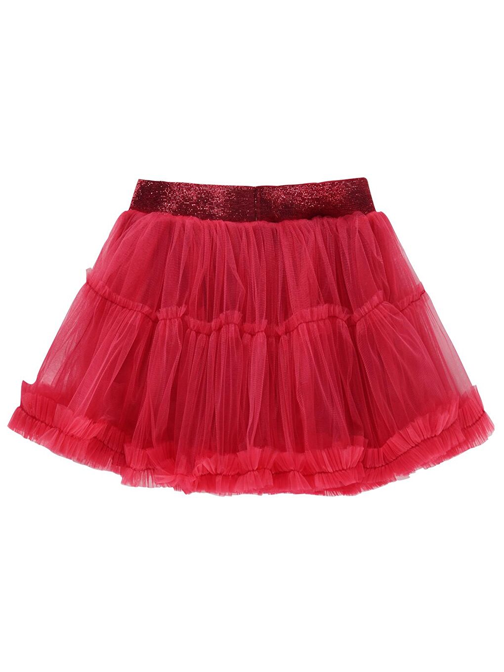 Girls Fırfırlı 4-9 Yaş Etek - Kırmızı-1