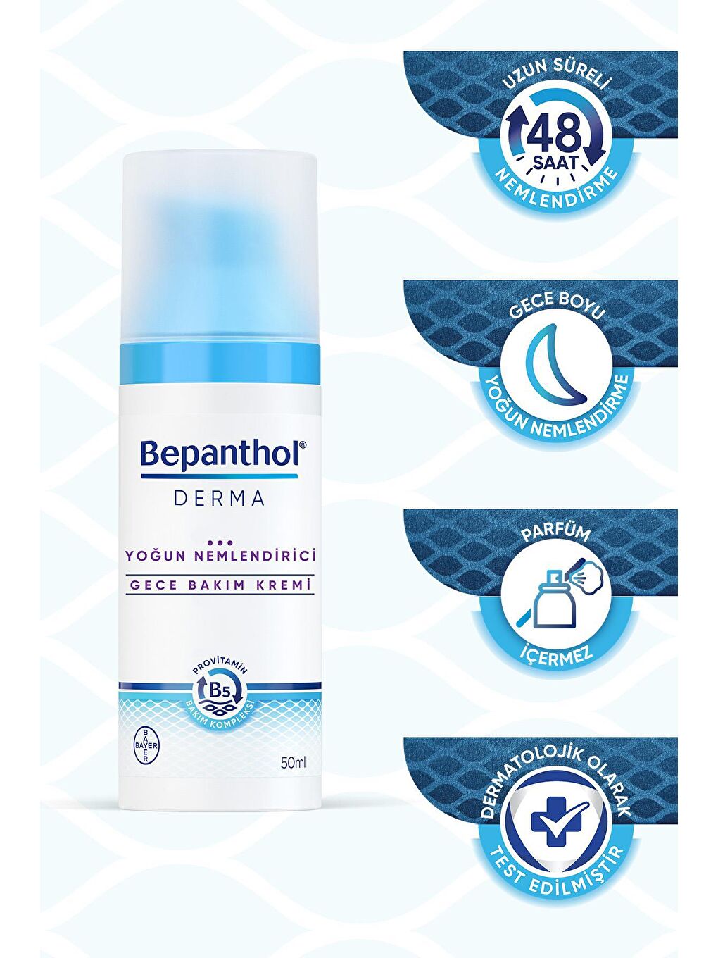 Bepanthol Şeffaf Derma Yüz Temizleme Jeli 200ml + Yoğun Nemlendirici Gece Bakım Kremi 50ml + Kadife Çanta Hediye - 7