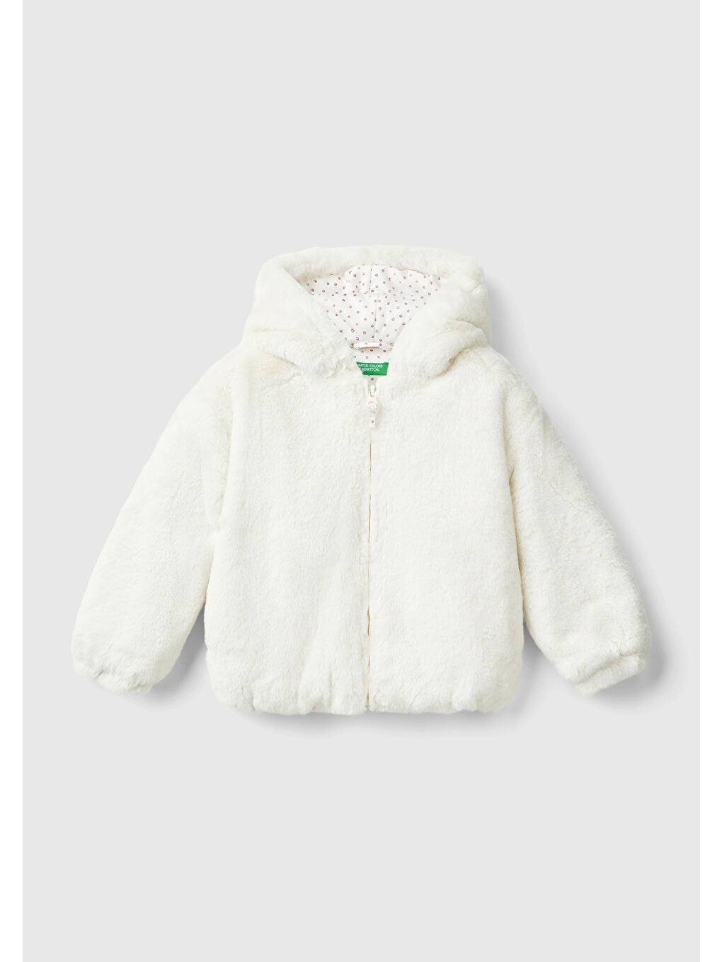 Kız Çocuk Ekru Pelüş  Mont