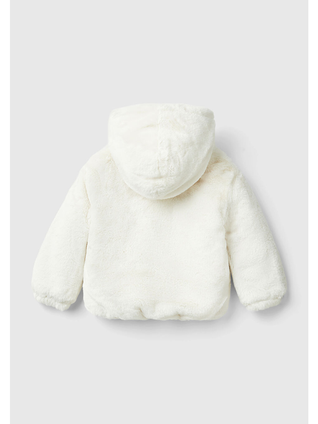 Kız Çocuk Ekru Pelüş  Mont-1
