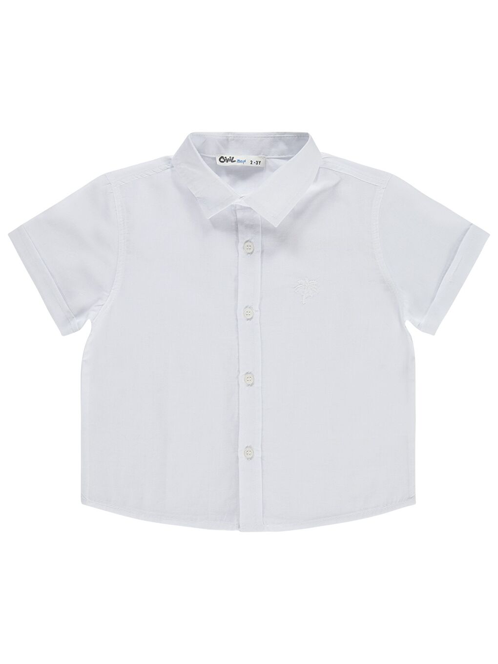 Boys Basic Kısa Kol 2-5 Yaş Gömlek - Beyaz