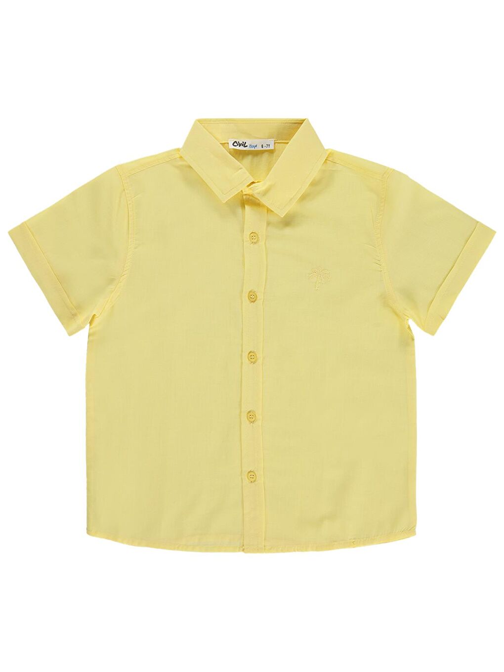 Boys Basic Kısa Kol 6-9 Yaş Gömlek - Sarı
