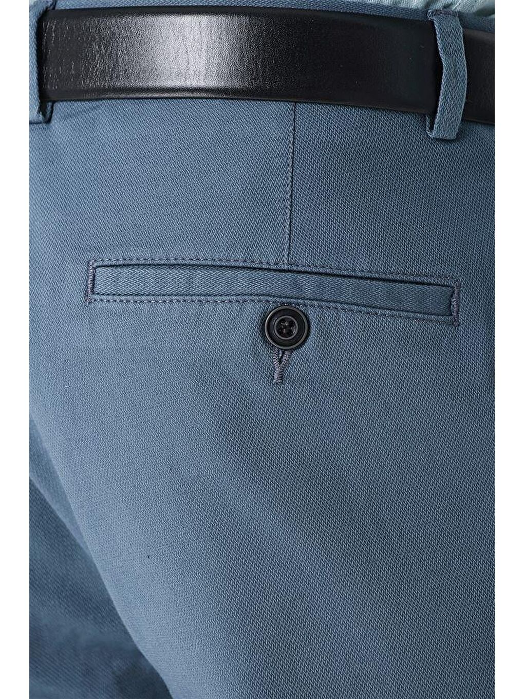 Petrol Mavi Pamuklu Yandan Cepli Casual Slim Fit Chino Pantolon 1003230163-4