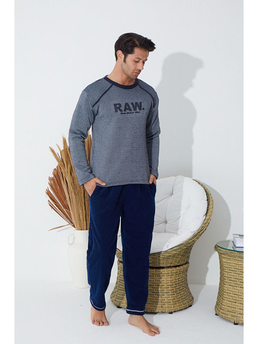 Lacivert Jakarli Pijama Takim 8851 -4-1