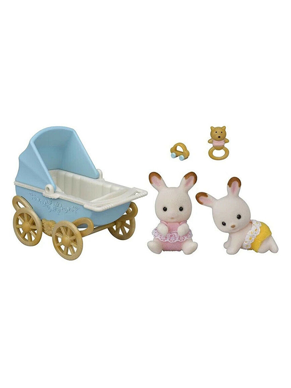 Sylvanian Families Renksiz Çikolata Kulaklı İkiz Tavşan Bebek 5432