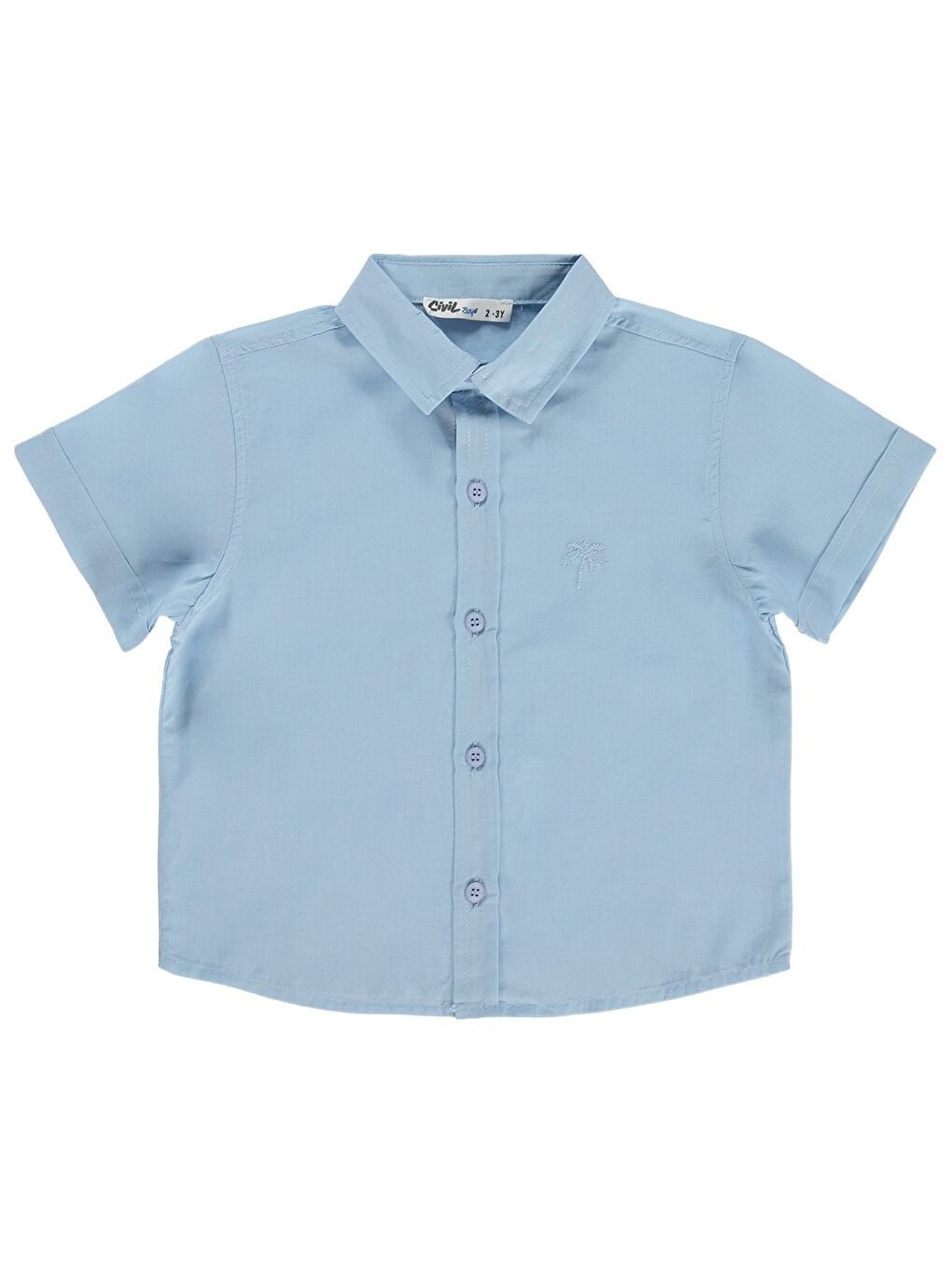 Boys Basic Kısa Kol 2-5 Yaş Gömlek - Mavi