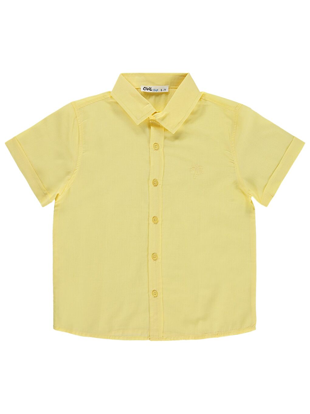 Boys Basic Kısa Kol 10-13 Yaş Gömlek - Sarı