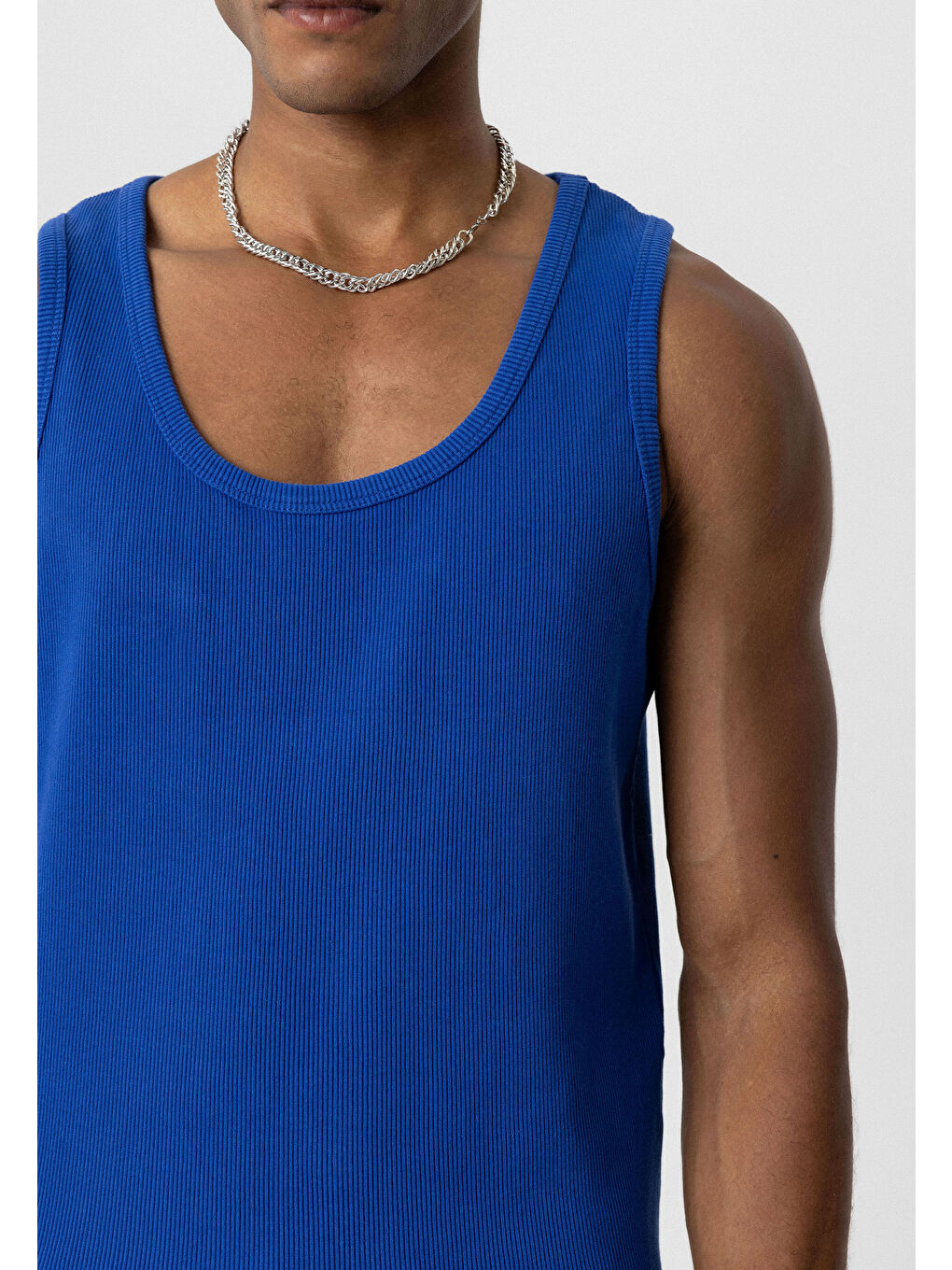 VAMOSCLO Saks Basıc Tank Top Kaşkorse Atlet Saks - 3