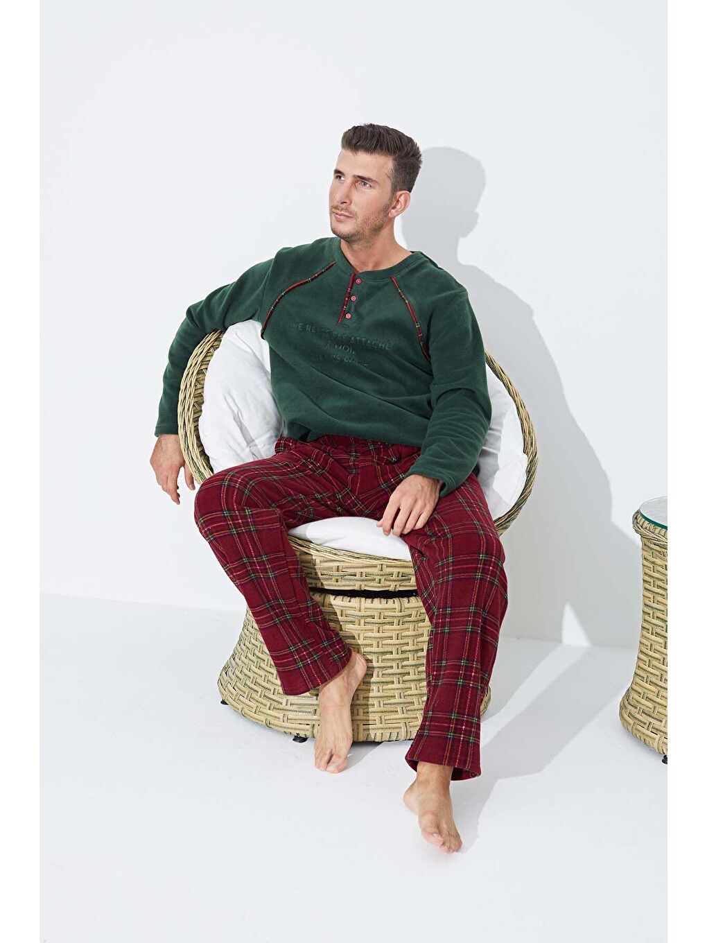 Yeşil Polar Pijama Takim 8856 -6