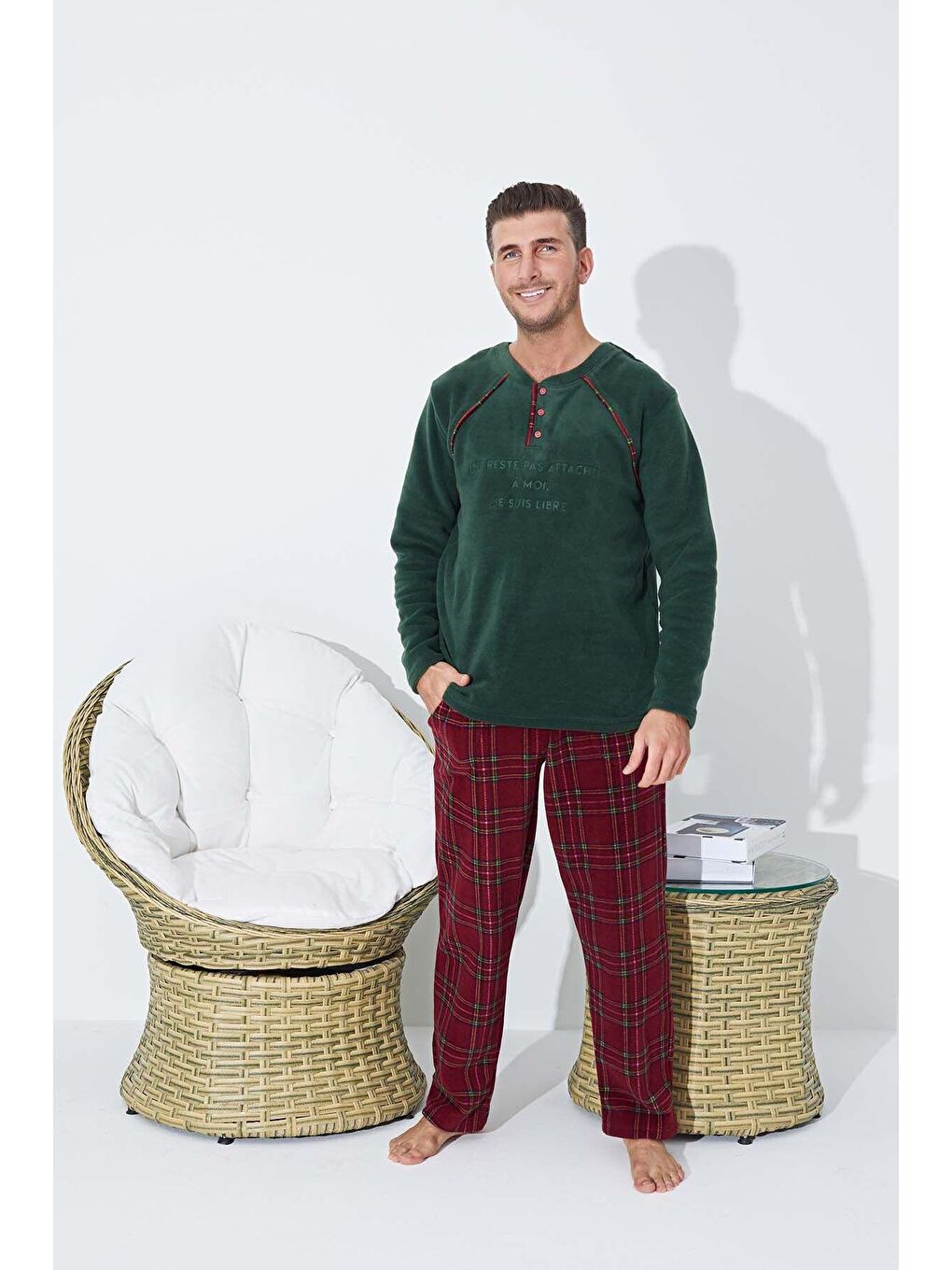 Yeşil Polar Pijama Takim 8856 -6-1