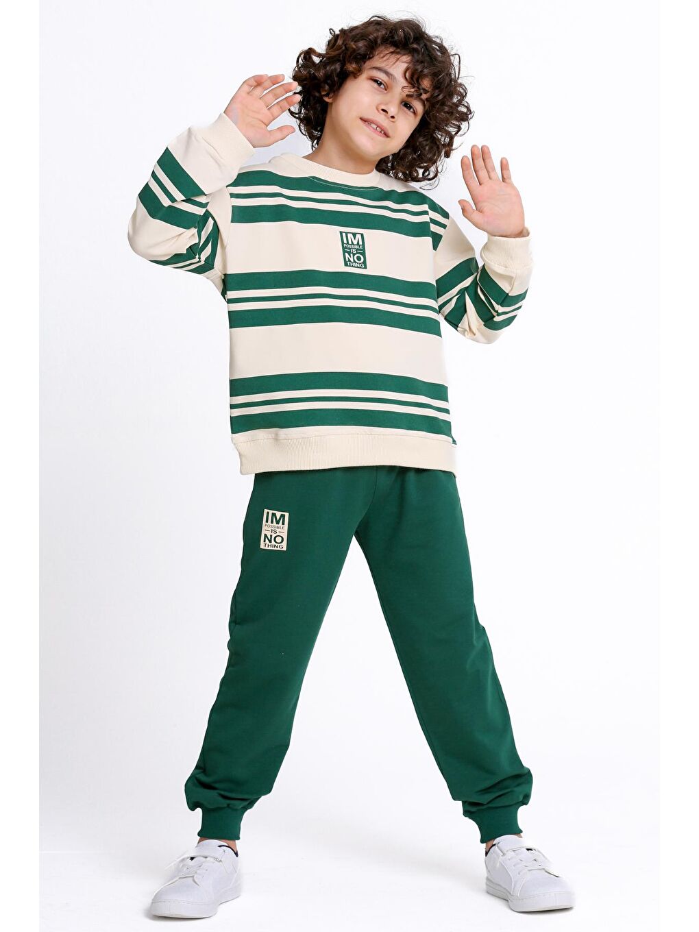 Erkek Çocuk Yeşil Im Possible Is No Thing Baskı 5-9 Yaş Takım - 23306-3