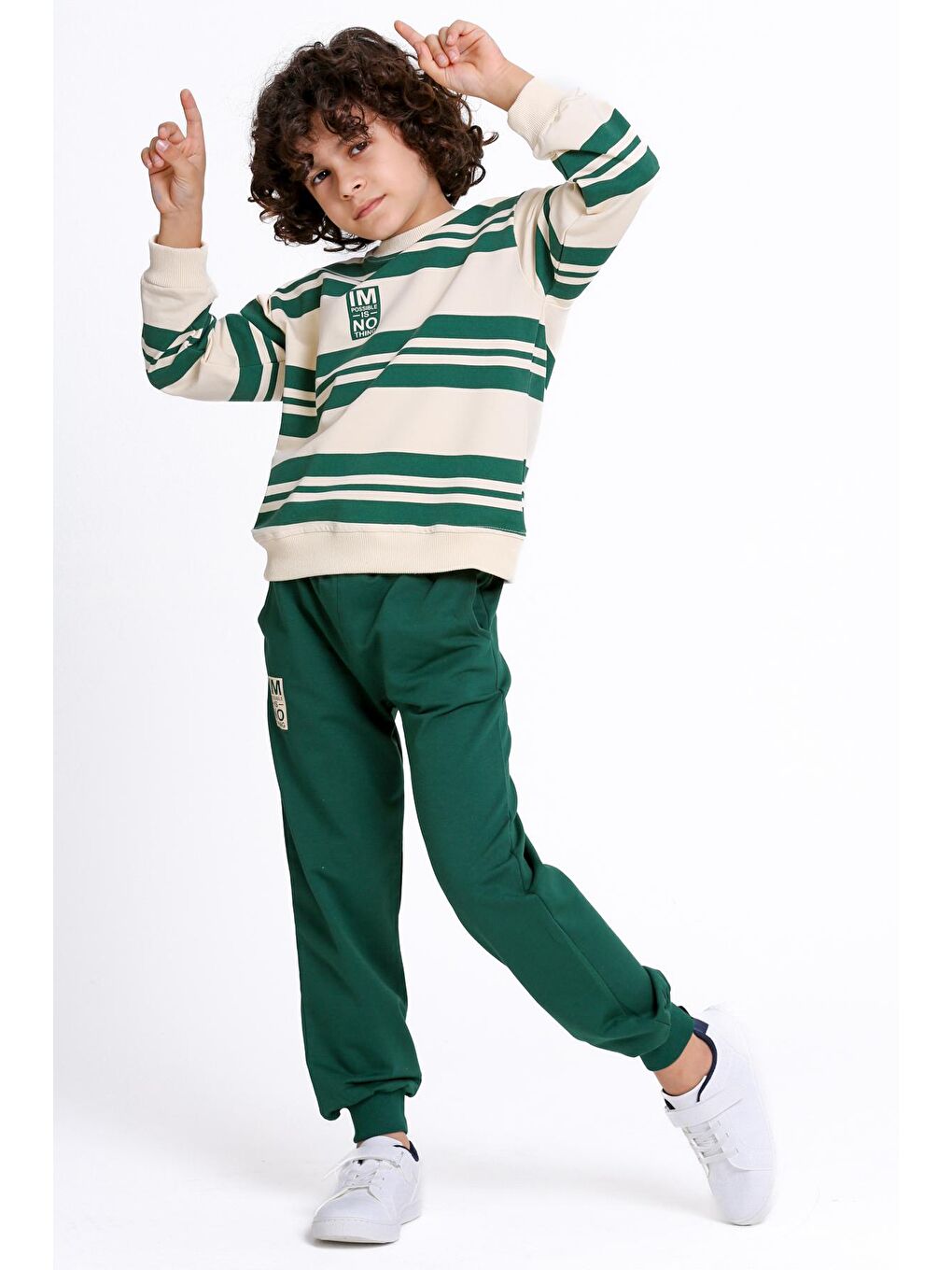Erkek Çocuk Yeşil Im Possible Is No Thing Baskı 5-9 Yaş Takım - 23306-3-2