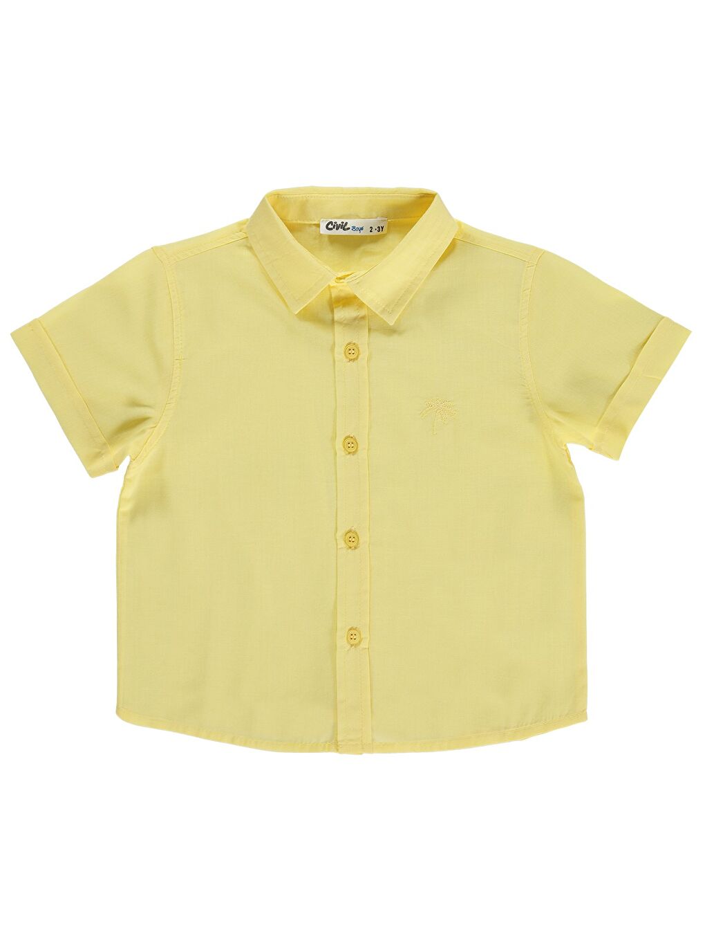 Boys Basic Kısa Kol 2-5 Yaş Gömlek - Sarı