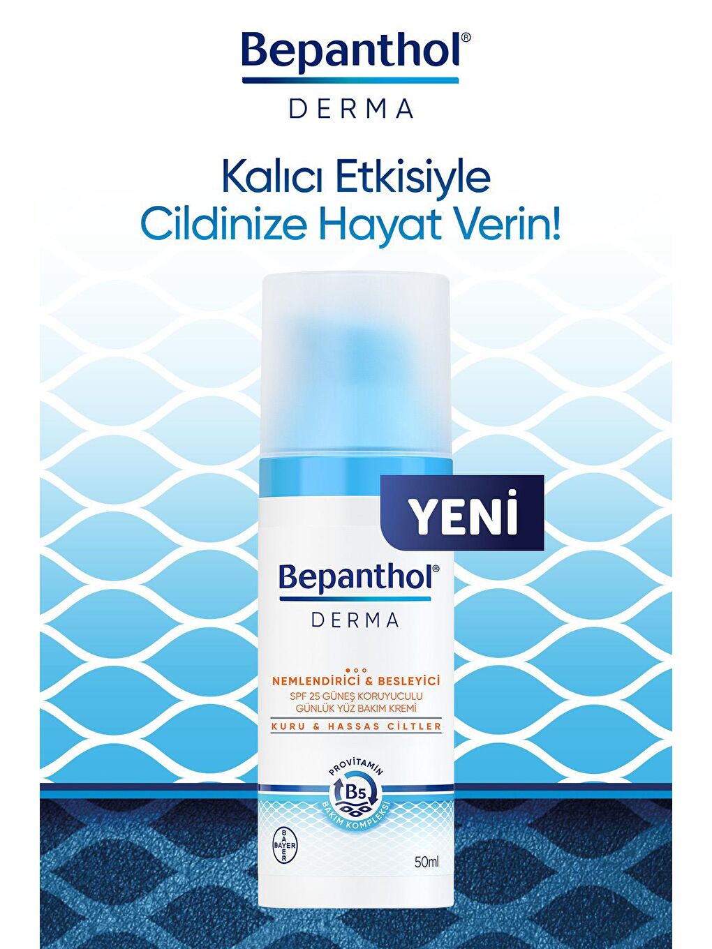 Bepanthol Şeffaf Derma Nemlendirici & Besleyici SPF 25 Günlük Yüz Kremi 50ML + Derma Gece Bakım Kremi 50ML - 3