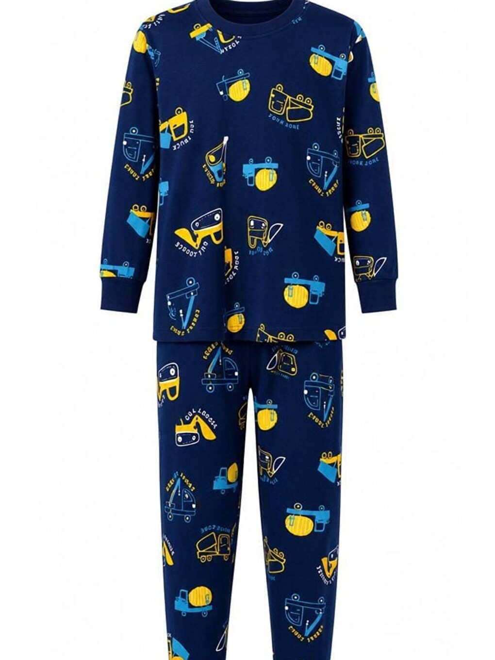 Lacivert Erkek Çocuk Pamuklu Desenli Pijama Takım Tkm1019-3