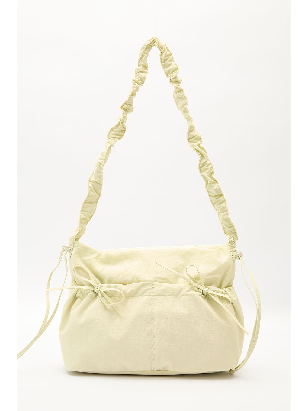 Büzgü Detaylı Tote Çanta Sarı