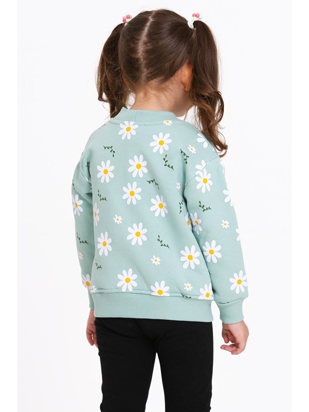 Turkuaz Kız Çocuk Mint Yeşili Papatya Baskı 1-5 Yaş Hırka - 23206-1-4