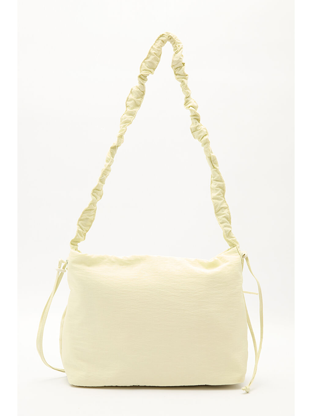 Büzgü Detaylı Tote Çanta Sarı-4