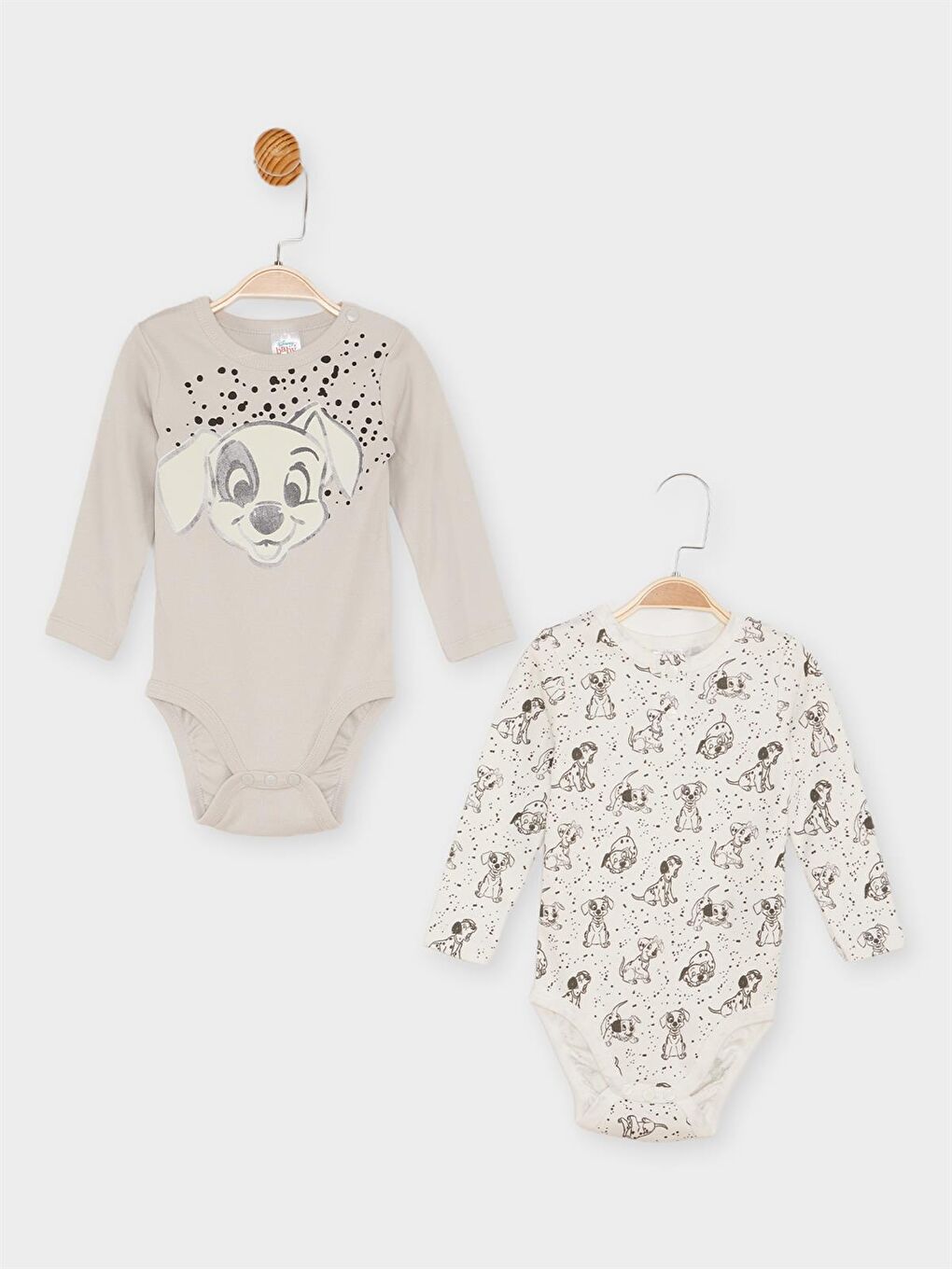 Ekru Dalmaçyalılar Lisanslı Erkek Bebek 2'li Uzun Kol Body 21435