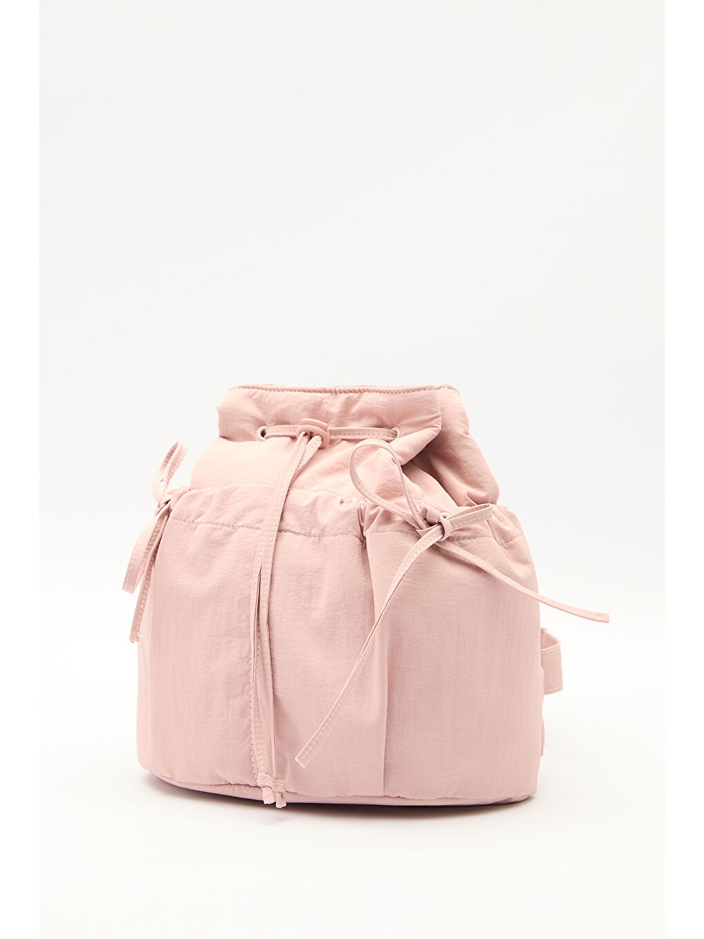 Büzgü Detaylı Sırt Çantası Pembe-1