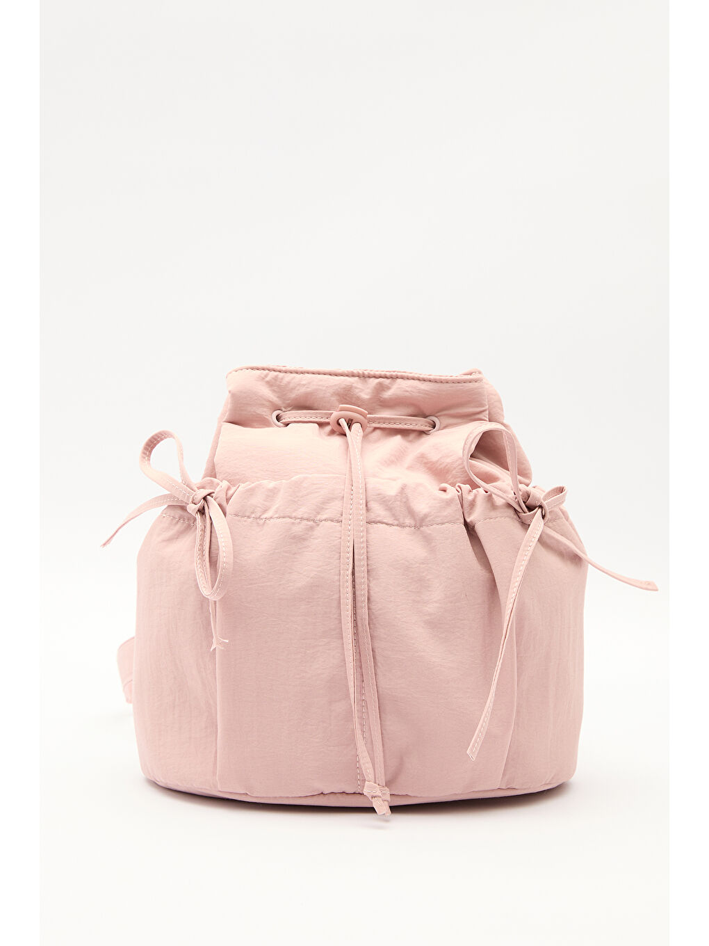 Büzgü Detaylı Sırt Çantası Pembe-2