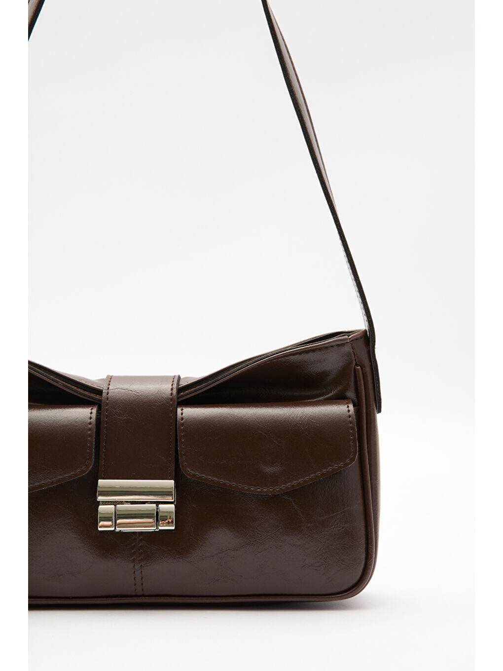 Kahverengi Hondae Tokalı Çanta Acı Kahve-1