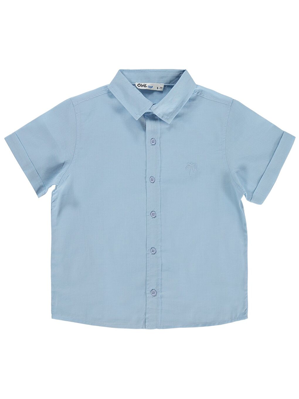 Boys Basic Kısa Kol 10-13 Yaş Gömlek - Mavi