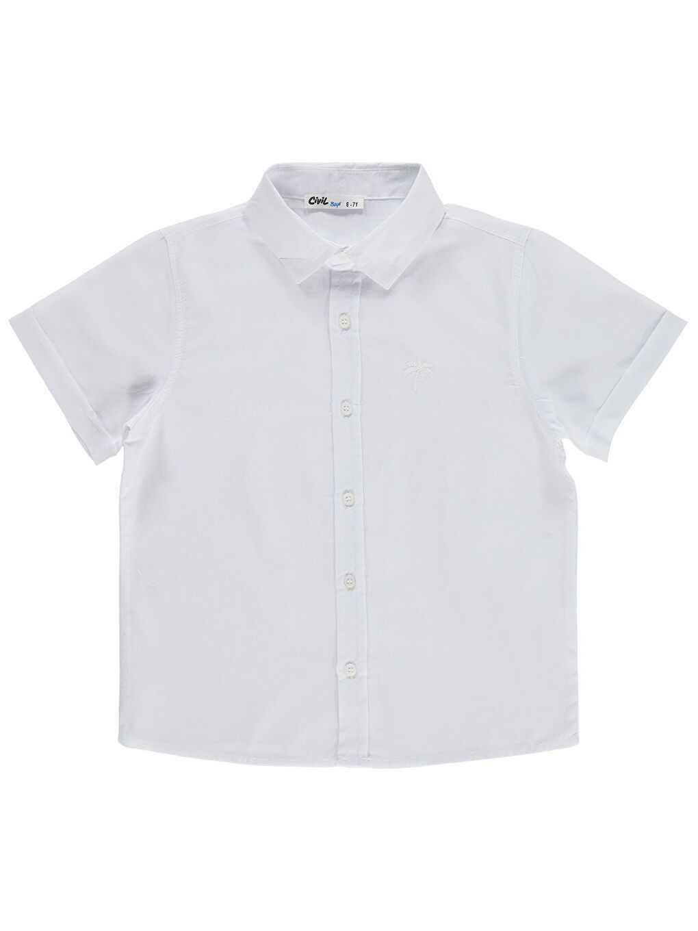 Boys Basic Kısa Kol 10-13 Yaş Gömlek - Beyaz