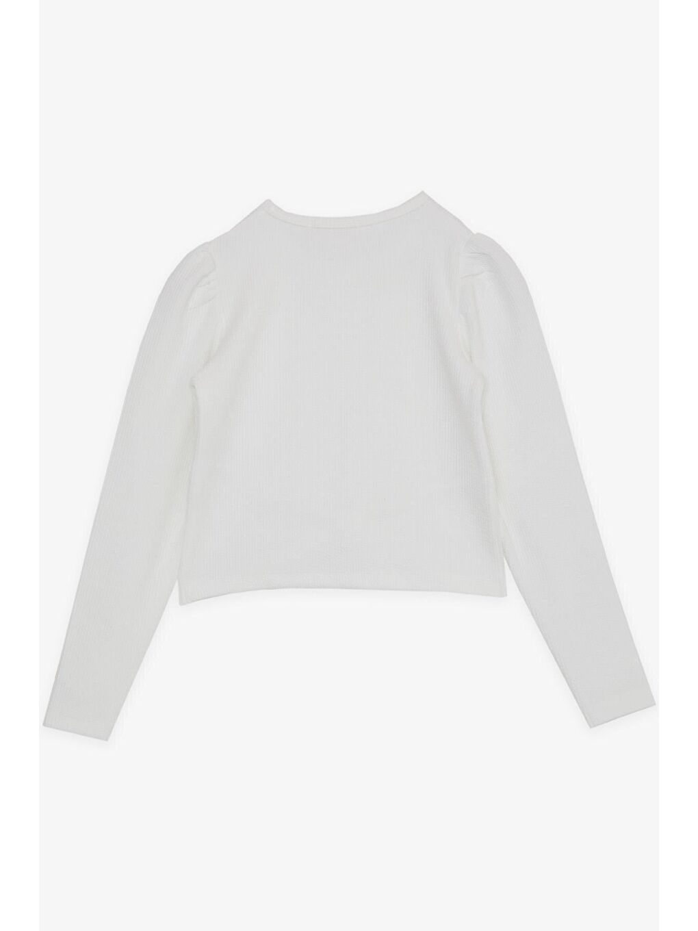 Kız Çocuk Crop Uzun Kollu Tişört Fiyonklu Ekru (10-14 Yaş)-1