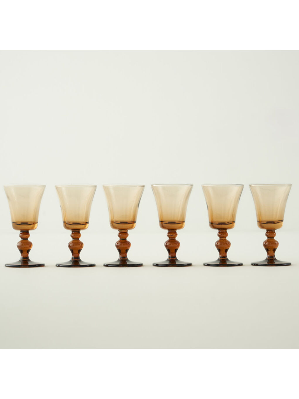 Turuncu Colored 6'lı Ayaklı Kahve Yanı Su Bardağı Amber (47 cc)