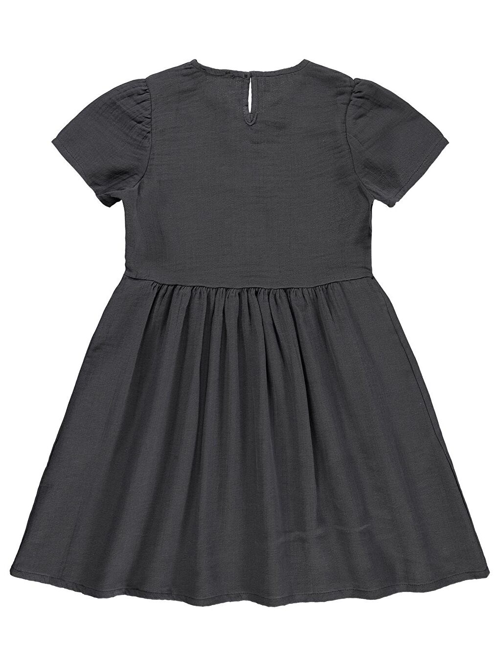 Antrasit Girls Fiyonklu 10-13 Yaş Elbise - Gri-1