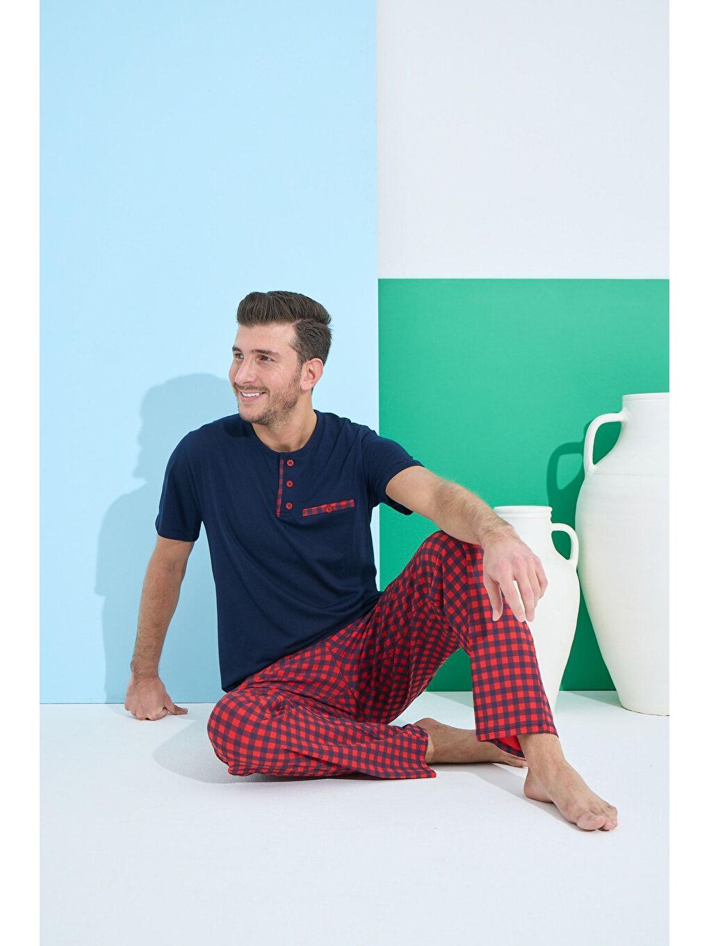 Lacivert Erkek Pijama Takım ELT-9801 -18