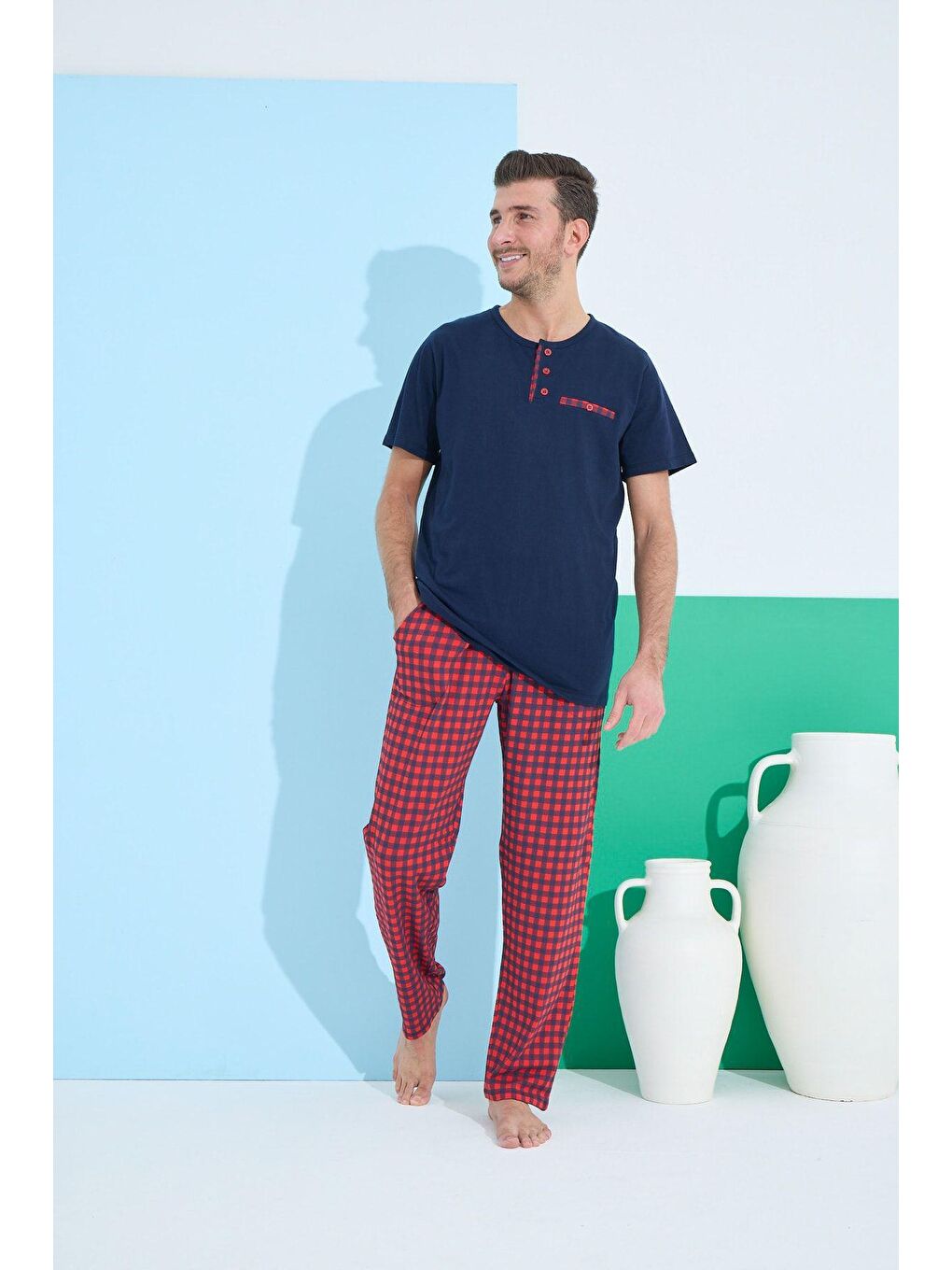 Lacivert Erkek Pijama Takım ELT-9801 -18-1