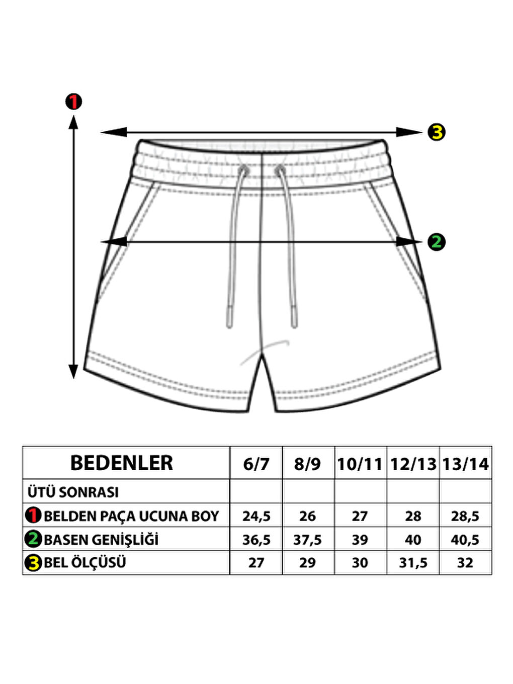 Yeşil Kız Çocuk Yazı Nakışlı Şort-2