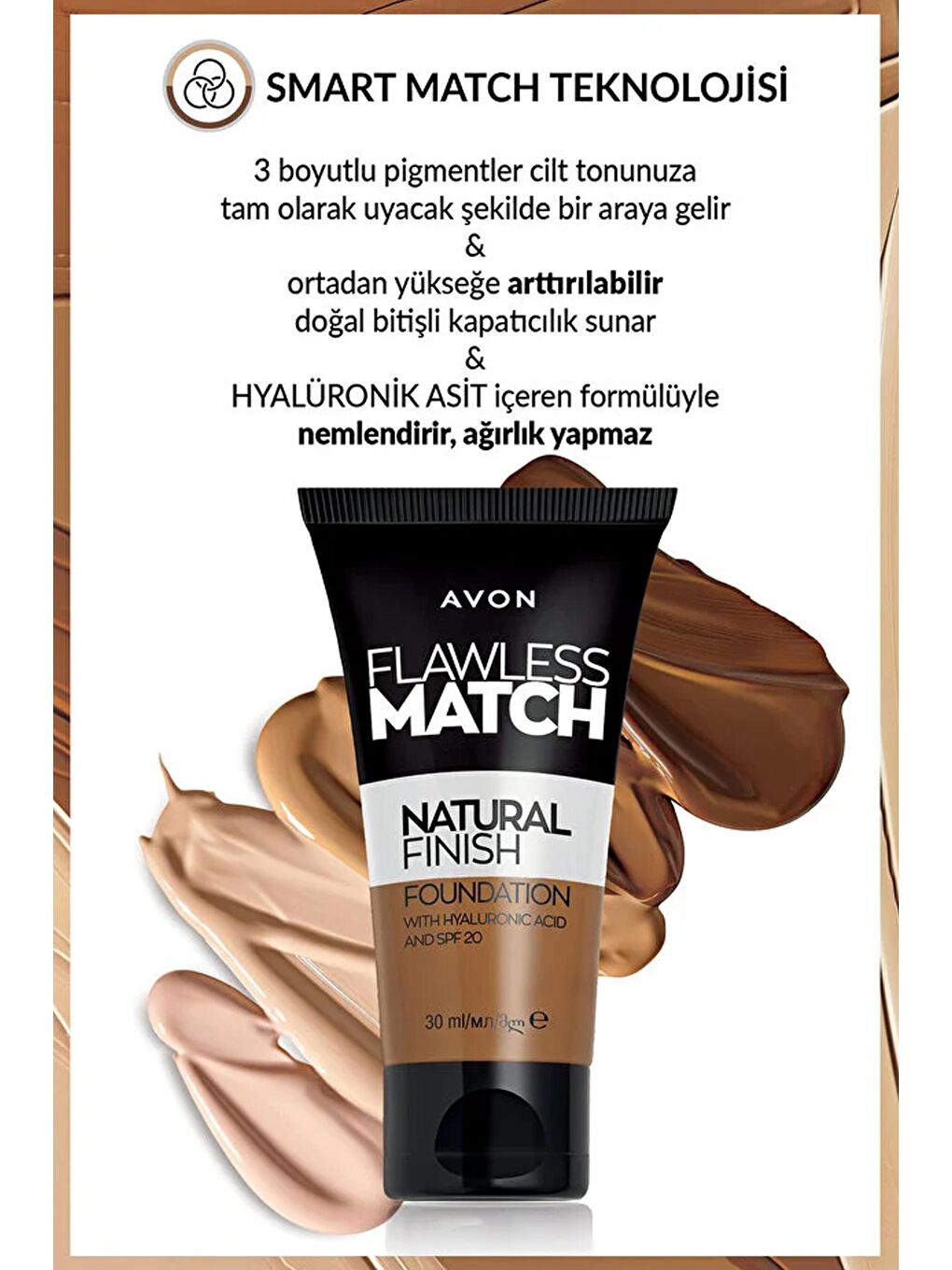 AVON Renksiz Flawless Match Natural Likit Fondöten Spf20 30 Ml. Porcelain 120N - 2