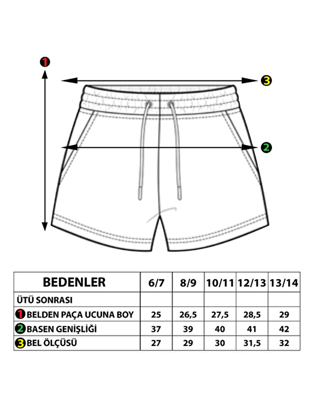 Yeşil Kız Çocuk İki Yanı Garnili Creativ Nakışlı Şort-1