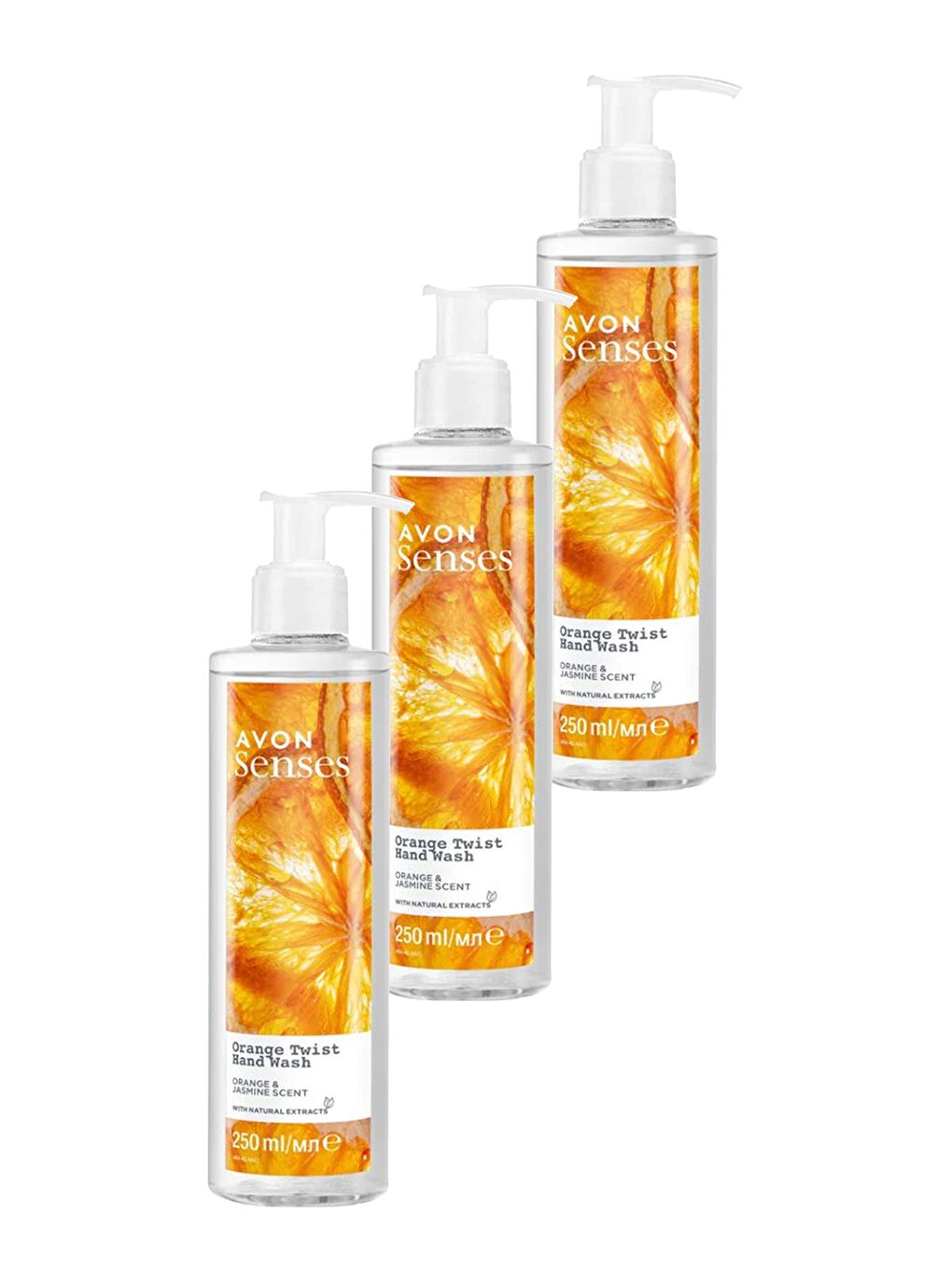 AVON Renksiz Senses Orange Twist Portakal ve Yasemin Kokulu Sıvı El Sabunu 250 Ml. Üçlü Set