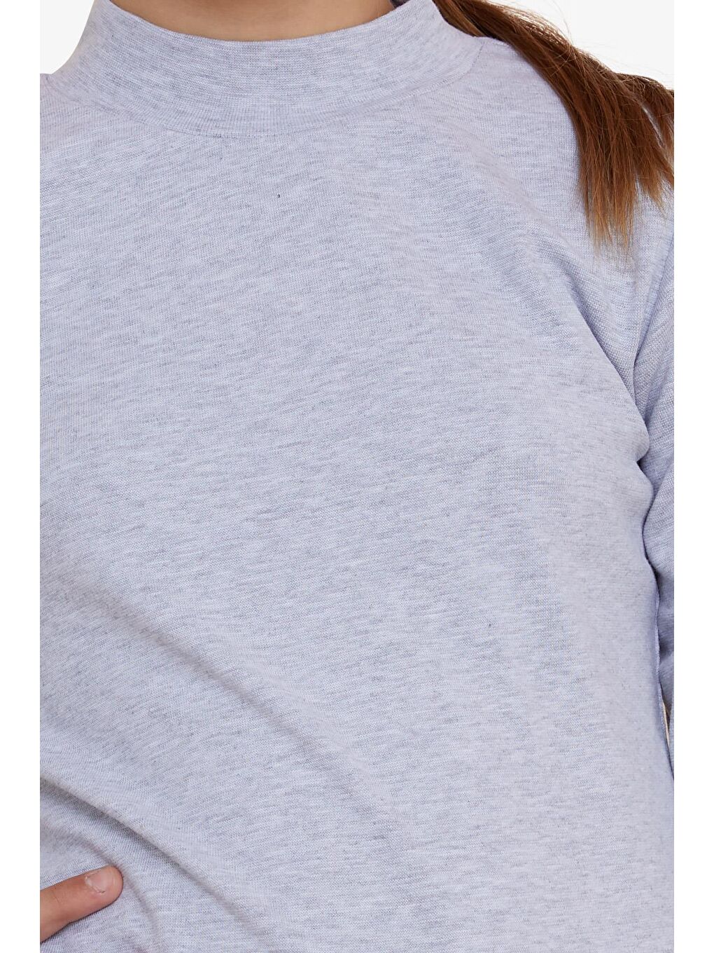 Kız Çocuk Uzun Kollu Tişört Basic Gri Melanj (9-12 Yaş)-2