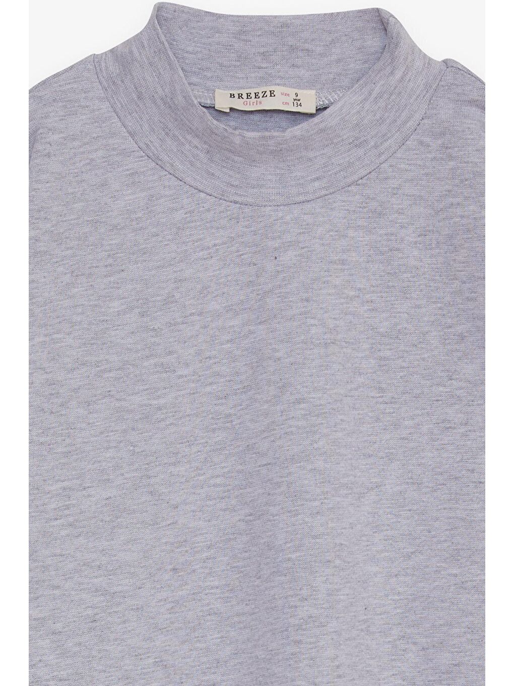 Kız Çocuk Uzun Kollu Tişört Basic Gri Melanj (9-12 Yaş)-5