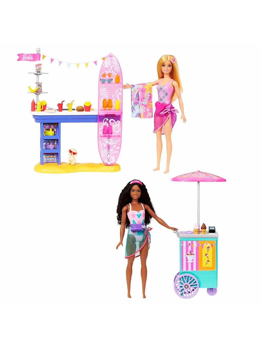 BARBIE Renksiz Brooklyn ve Malibu Bebekleri Oyun Seti HNK99