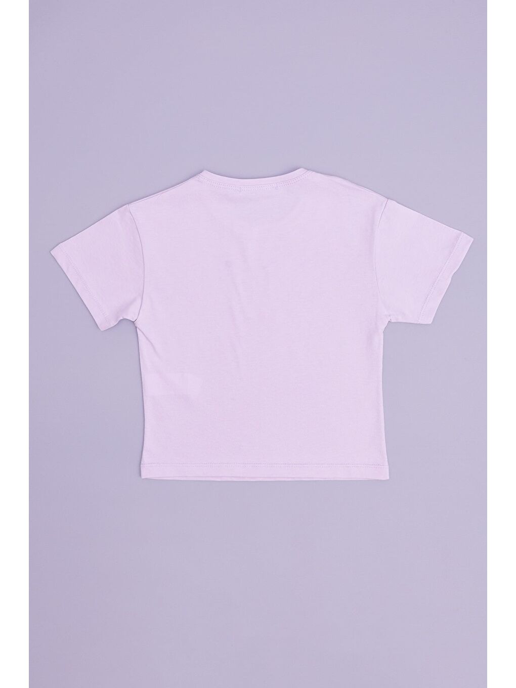 Lila Calıfornıa Baskılı Crop Kız Çocuk Tişört-1